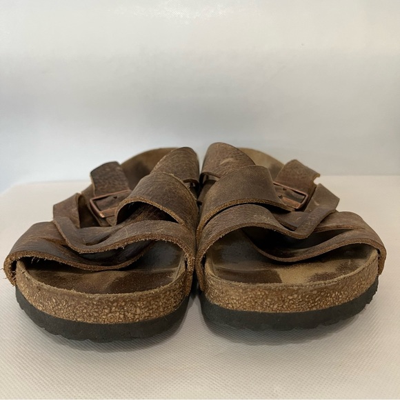 Birkenstock Lugano Brown Leather Sandals - Picture 3 of 8